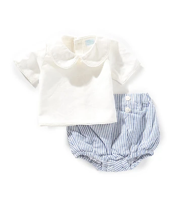 Edgehill Collection x Kristin Ellen Hockman Baby Boys Newborn-24 Months Linen Blend Felix Top & Stripe Short Set