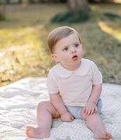 Edgehill Collection x Kristin Ellen Hockman Baby Boys Newborn-24 Months Linen Blend Felix Top & Stripe Short Set