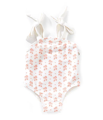 Edgehill Collection x Kristin Ellen Hockman Baby Girls 3-24 Month Sybil Square Neck Floral One-Piece Swimsuit
