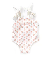 Edgehill Collection x Kristin Ellen Hockman Baby Girls 3-24 Month Sybil Square Neck Floral One-Piece Swimsuit