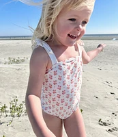 Edgehill Collection x Kristin Ellen Hockman Baby Girls 3-24 Month Sybil Square Neck Floral One-Piece Swimsuit