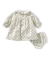 Edgehill Collection x Kristin Ellen Hockman Baby Girls 3-24 Months Edie Ruffle Collar Long Sleeve Sunflower Dress