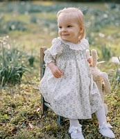 Edgehill Collection x Kristin Ellen Hockman Baby Girls 3-24 Months Edie Ruffle Collar Long Sleeve Sunflower Dress