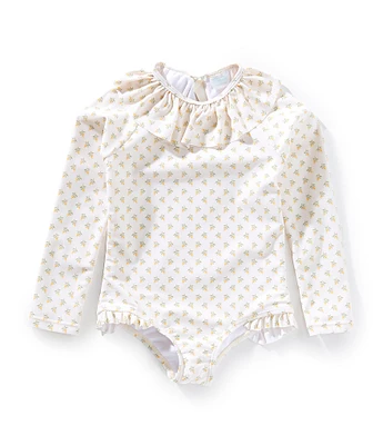 Edgehill Collection x Kristin Ellen Hockman Baby Girls 3-24 Months Greta Yellow Floral One-Piece Swimsuit