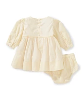 Edgehill Collection x Kristin Ellen Hockman Baby Girls 3-24 Months Margaret Long Sleeve Smocked Linen Blend Dress