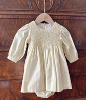 Edgehill Collection x Kristin Ellen Hockman Baby Girls 3-24 Months Margaret Long Sleeve Smocked Linen Blend Dress