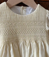 Edgehill Collection x Kristin Ellen Hockman Baby Girls 3-24 Months Margaret Long Sleeve Smocked Linen Blend Dress