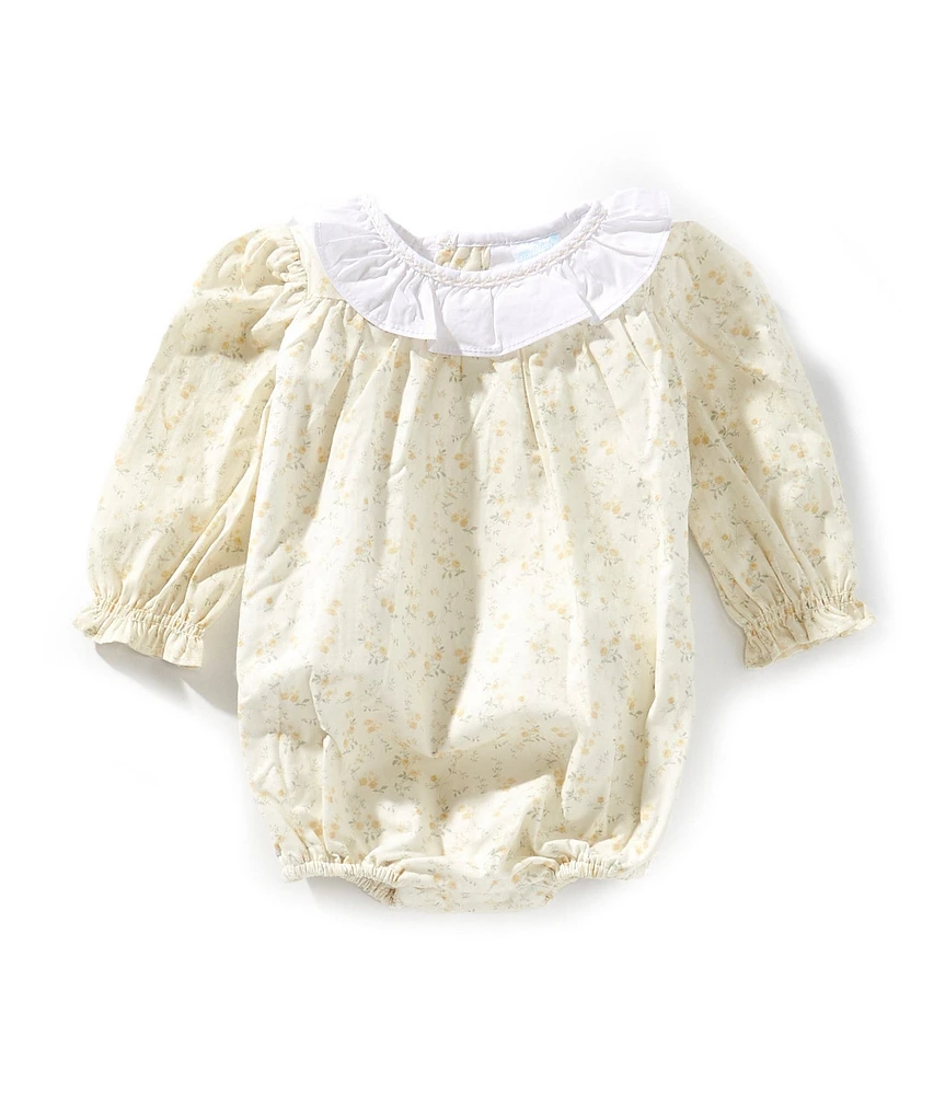 Edgehill Collection x Kristin Ellen Hockman Baby Girls Ellen Long Sleeve Floral Bubble