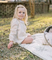 Edgehill Collection x Kristin Ellen Hockman Baby Girls Ellen Long Sleeve Floral Bubble