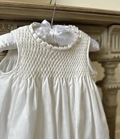 Edgehill Collection x Kristin Ellen Hockman Baby Girls Newborn-24 Months Freja Linen Blend Honeycomb Smocked Top & Diaper Set