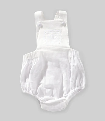 Edgehill Collection x Kristin Ellen Hockman Baby Girls Newborn-24 Months Liv Embroidered Linen Blend Sunsuit Bubble