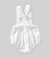 Edgehill Collection x Kristin Ellen Hockman Baby Girls Newborn-24 Months Liv Embroidered Linen Blend Sunsuit Bubble