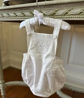 Edgehill Collection x Kristin Ellen Hockman Baby Girls Newborn-24 Months Liv Embroidered Linen Blend Sunsuit Bubble
