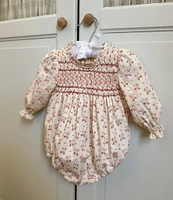 Edgehill Collection x Kristin Ellen Hockman Baby Girls Newborn-3T Agnes Long Sleeve Smocked Bubble