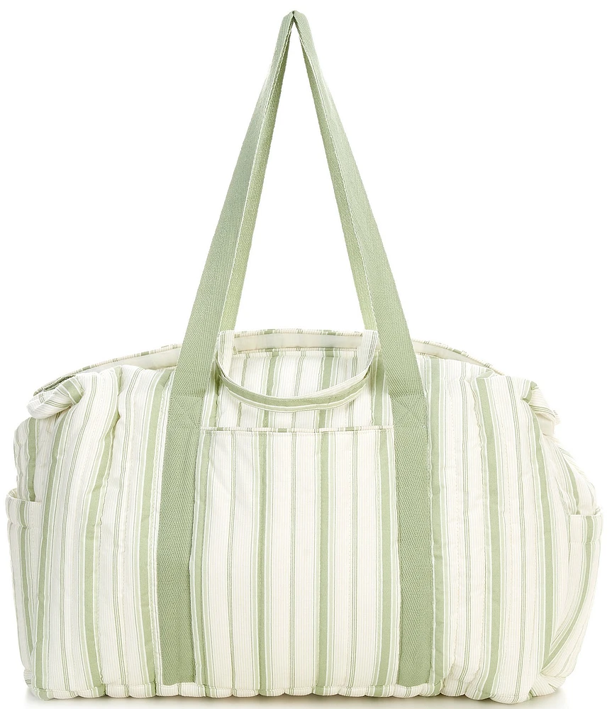 Edgehill Collection x Kristin Ellen Hockman Leo Green Stripe Weekender Bag