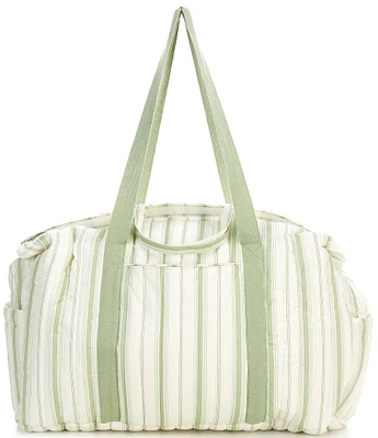 Edgehill Collection x Kristin Ellen Hockman Leo Green Stripe Weekender Bag