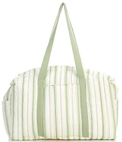 Edgehill Collection x Kristin Ellen Hockman Leo Green Stripe Weekender Bag