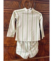 Edgehill Collection x Kristin Ellen Hockman Little Boys 2T-7 Konrad Stripe Rash Guard & Stripe Swim Trunks Set