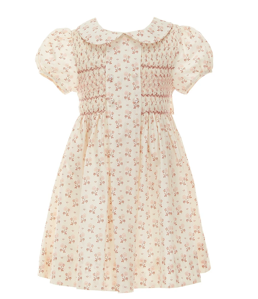 Edgehill Collection x Kristin Ellen Hockman Little Girls 2T-6X Beatrice Coral Sunflower Dress