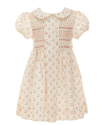 Edgehill Collection x Kristin Ellen Hockman Little Girls 2T-6X Beatrice Coral Sunflower Dress