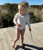 Edgehill Collection x Kristin Ellen Hockman Little Girls 2T-6X Greta Yellow Floral One-Piece Swimsuit