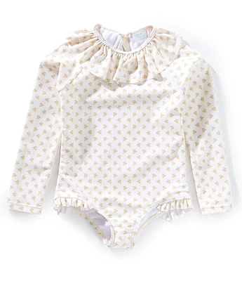 Edgehill Collection x Kristin Ellen Hockman Little Girls 2T-6X Greta Yellow Floral One-Piece Swimsuit