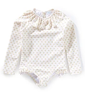 Edgehill Collection x Kristin Ellen Hockman Little Girls 2T-6X Greta Yellow Floral One-Piece Swimsuit