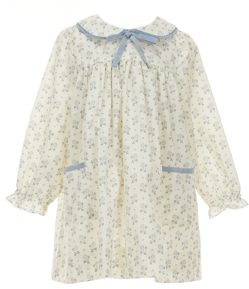 Edgehill Collection x Kristin Ellen Hockman Little Girls 2T-6X Lovisa Peter Pan Collar Long Sleeve Sunflower Dress