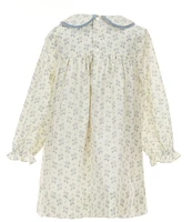 Edgehill Collection x Kristin Ellen Hockman Little Girls 2T-6X Lovisa Peter Pan Collar Long Sleeve Sunflower Dress