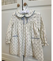 Edgehill Collection x Kristin Ellen Hockman Little Girls 2T-6X Lovisa Peter Pan Collar Long Sleeve Sunflower Dress