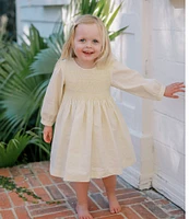 Edgehill Collection x Kristin Ellen Hockman Little Girls 2T-6X Margaret Long Sleeve Smocked Dress