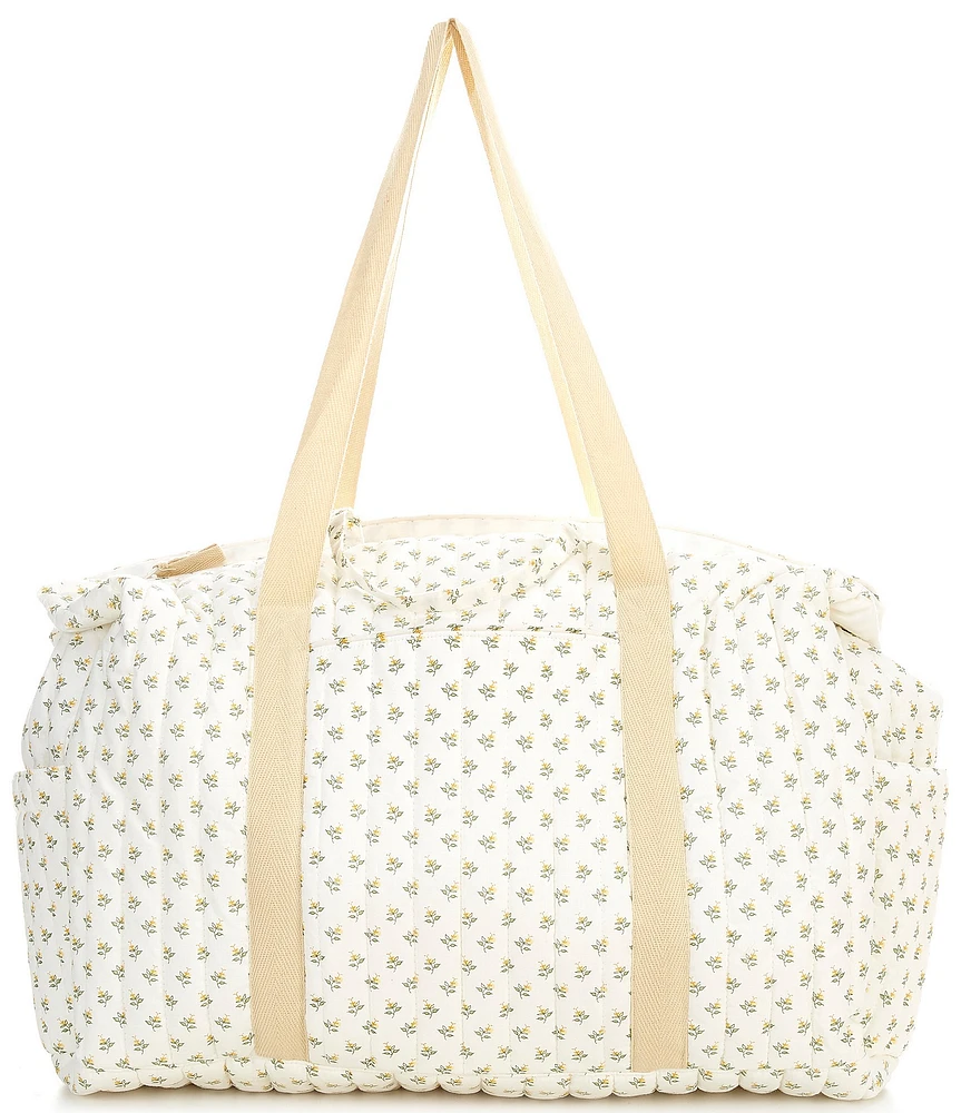 Edgehill Collection x Kristin Ellen Hockman Lottie Yellow Floral Weekender Bag