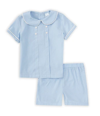 Edgehill Collection x The Broke Brooke Little Boys 2T-7 Andrew Peter Pan Collar Pique Set