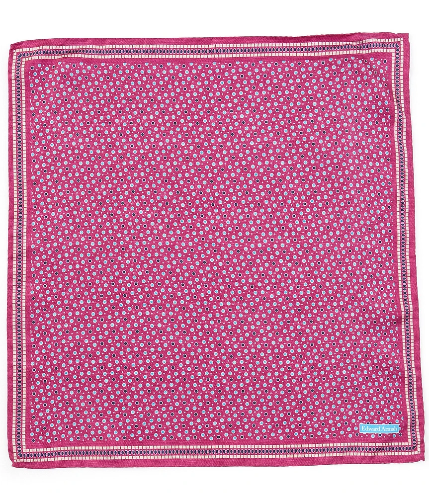 Edward Armah Dotted Reversible Silk Pocket Square