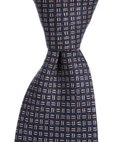 Edward Armah Micro-Print 3.5#double; Silk Tie