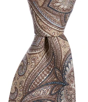 Edward Armah Muted Paisley 3.5#double; Silk Tie