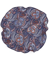 Edward Armah Muted Paisley Reversible Silk Pocket Circle