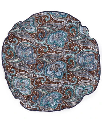 Edward Armah Muted Paisley Reversible Silk Pocket Circle