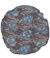 Edward Armah Muted Paisley Reversible Silk Pocket Circle