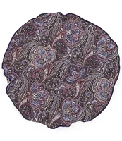 Edward Armah Muted Paisley Reversible Silk Pocket Circle