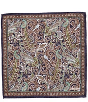 Edward Armah Paisley Reversible Silk Pocket Square