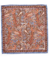 Edward Armah Paisley Reversible Silk Pocket Square