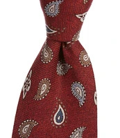 Edward Armah Pine Print 3.5#double; Silk Tie