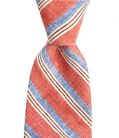 Edward Armah Stripe Pattern 3.3#double; Silk Tie