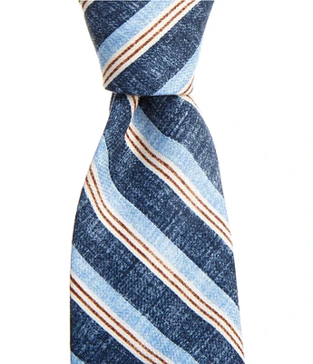 Edward Armah Stripe Pattern 3.3#double; Silk Tie