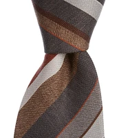 Edward Armah Striped 3.5#double; Silk Tie