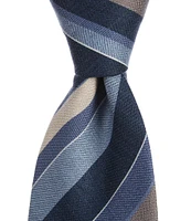 Edward Armah Striped 3.5#double; Silk Tie