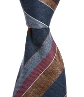 Edward Armah Striped 3.5#double; Silk Tie