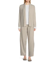 Eileen Fisher Boiled Wool Jersey Pull-On Pleated Lantern Ankle Pants