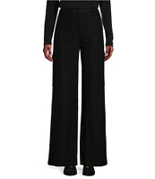 Eileen Fisher Boiled Wool Jersey Wide Leg Cargo Pant